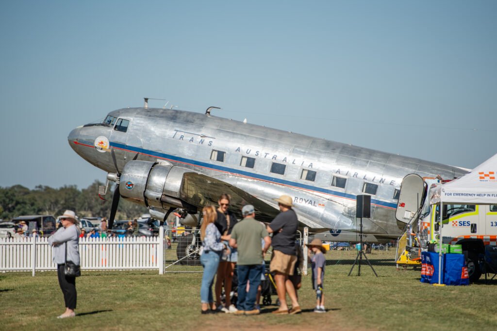 vh aes is a historic douglas dc 3c aircraft 04 abam airshow 2025