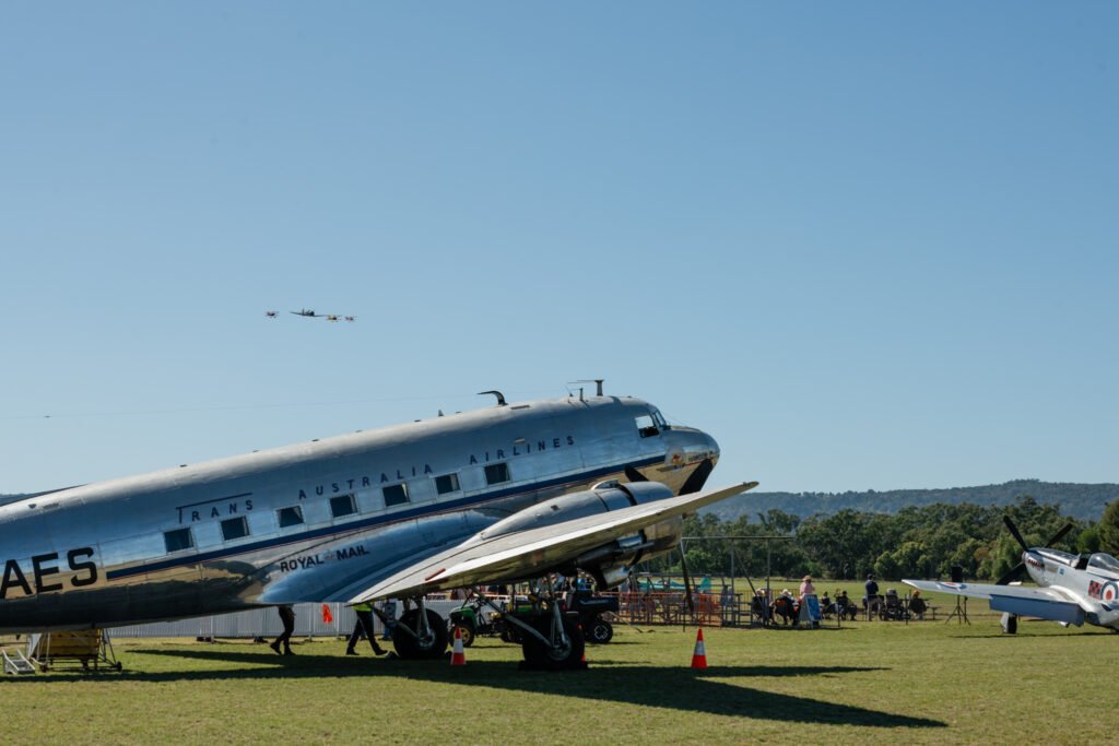 vh aes is a historic douglas dc 3c aircraft 05 abam airshow 2025