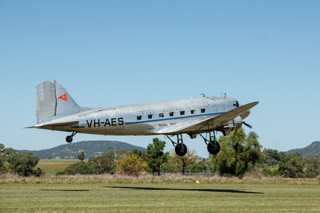 vh aes is a historic douglas dc 3c aircraft 06 abam airshow 2025